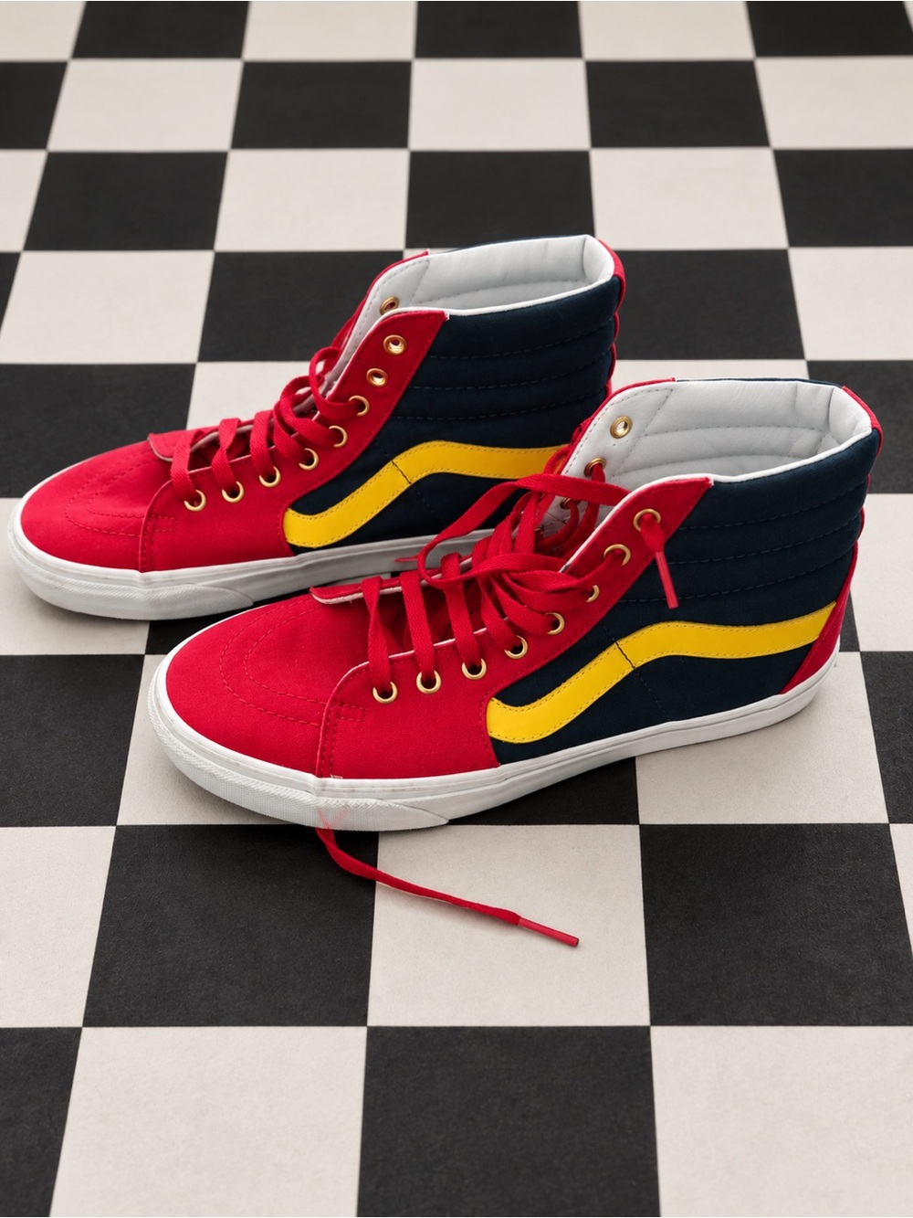 Vans Sk8-Hi Reissue OTW Rally Red Navy Yellow High Top Sneakers Men’s 11